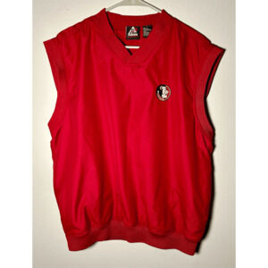 Vintage Florida State Seminoles NCAA Red V-Neck Windbreaker Golf Vest Sz L